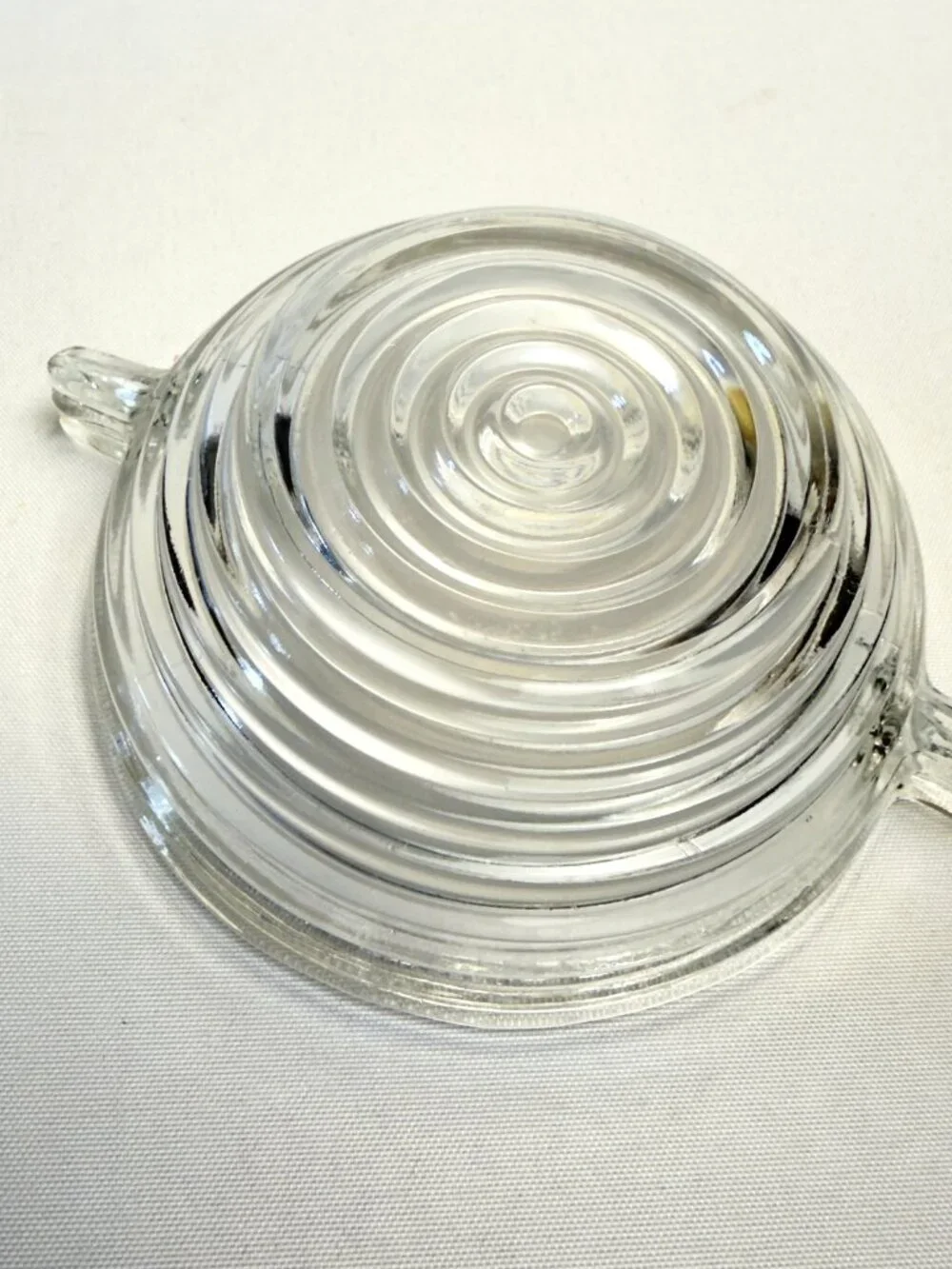 Anchor Hocking Manhattan Clear Pressed Glass 6” Handled Cereal Relish Bowls 4 pc